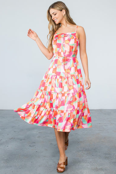 Multi Color Tiered Dress