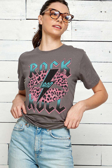 Rock N Roll Leopard Lips Graphic Tee