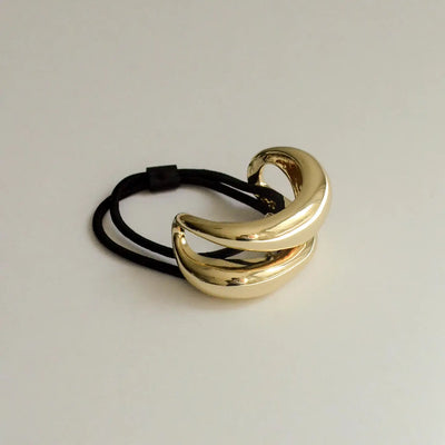 Wide Sculptured Metal Ponytail Hair Tie