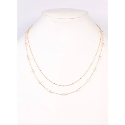 Catherine Pearl Layered Necklace Gold