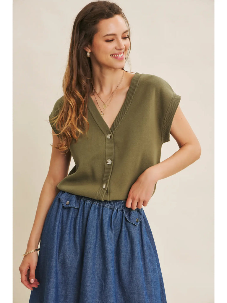 Multi-Way Button-Down Sweater Vest