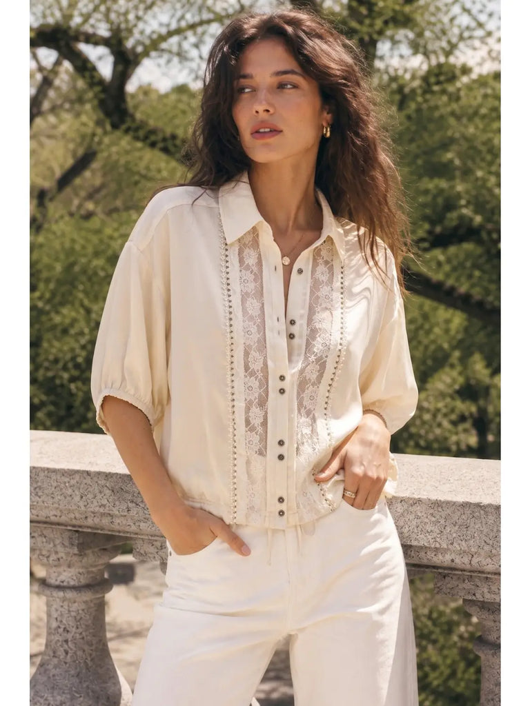 Lace Crepe Shirt