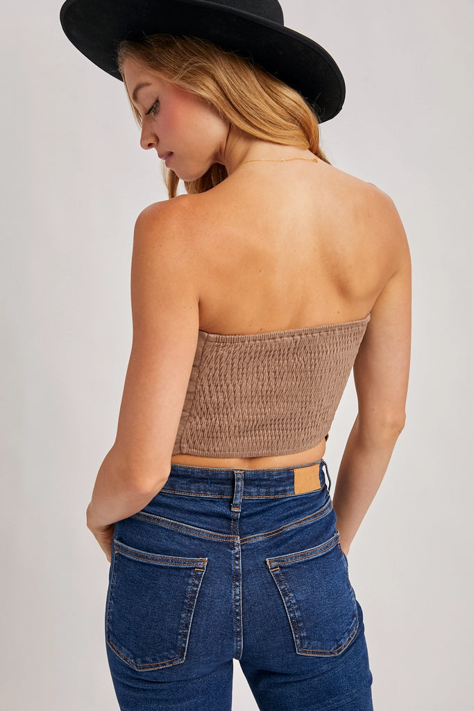 Faux Suede Bandana Top