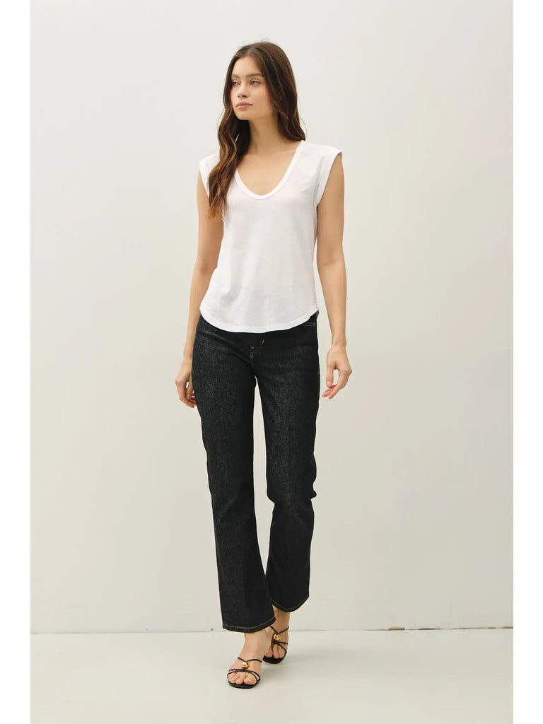 Cap Sleeve Garment Dyed Top