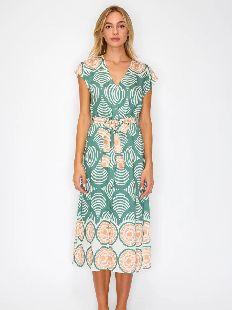 Olive Shell Button Down Dress