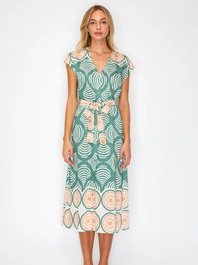 Olive Shell Button Down Dress