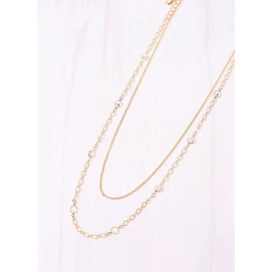 Sackett Cz Necklace Set Gold