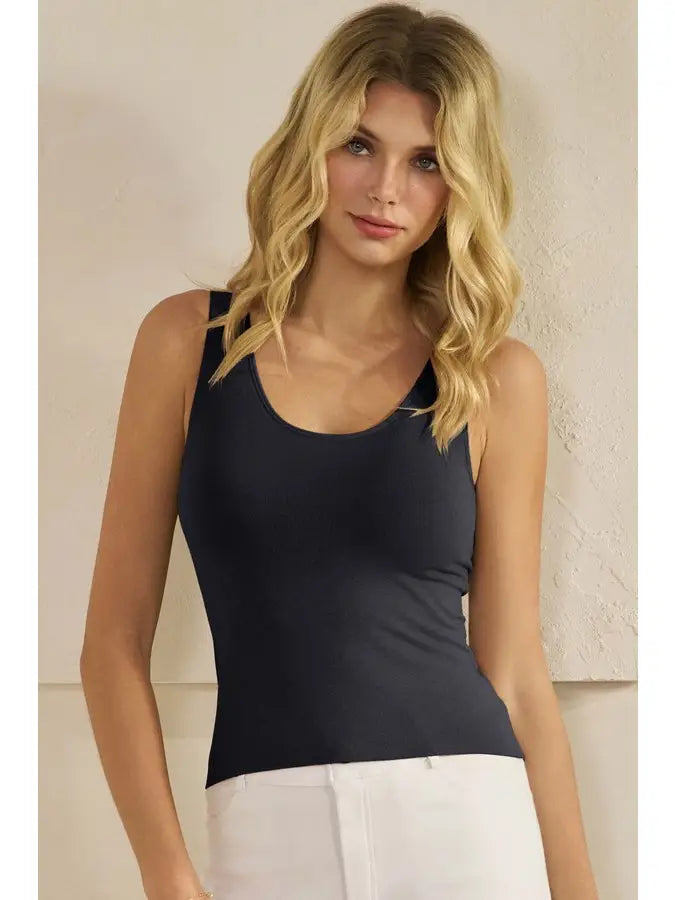 Women's Reversible Seamless Tank with Built-in Bra