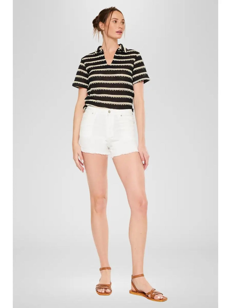 Ava White Denim Shorts