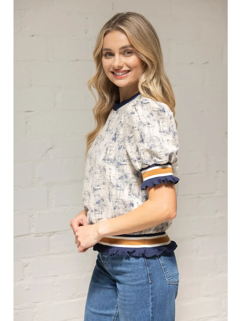 Alicia Ruffled Detail Top