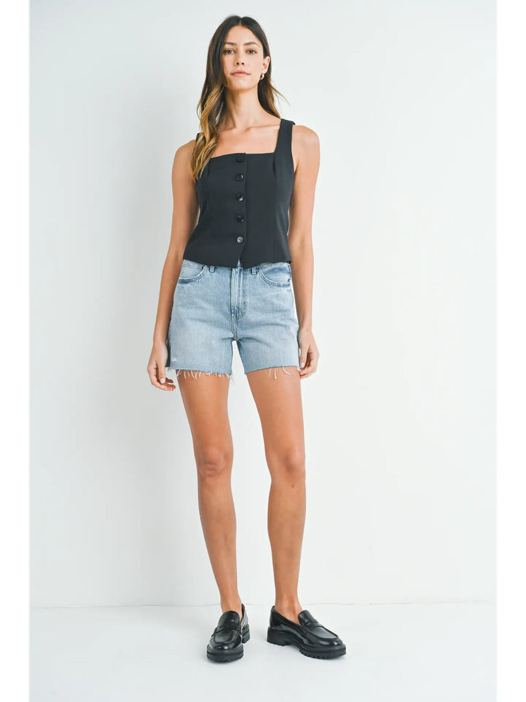 Longer Length Short Denim Short