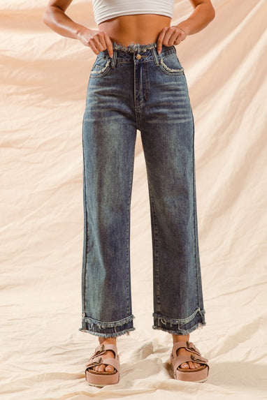 Rae High Rise Frayed Jeans