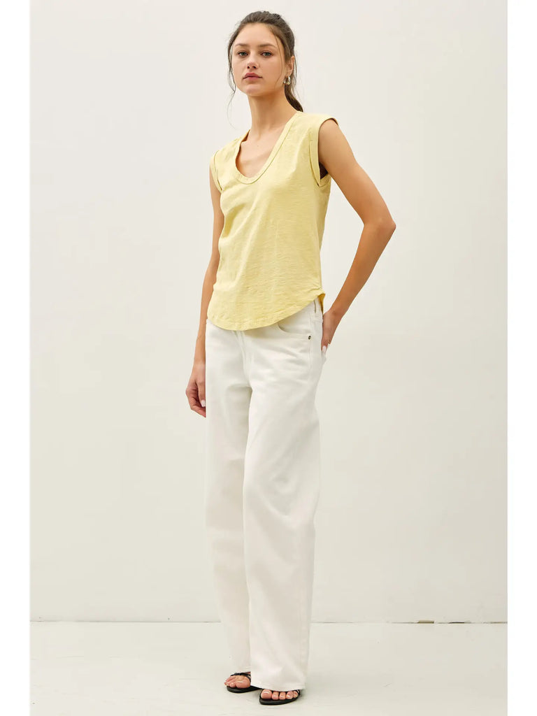 Cap Sleeve Garment Dyed Top