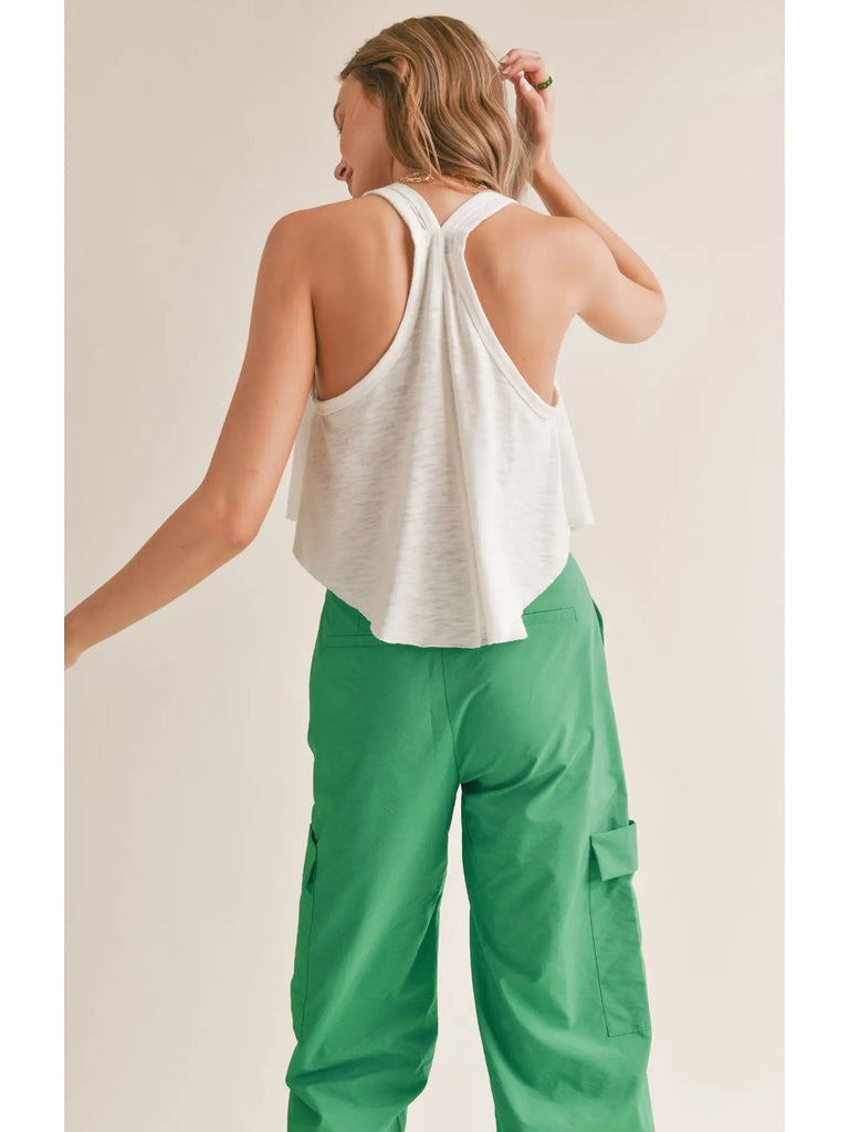 Sleeping in V Neck Crop Tank