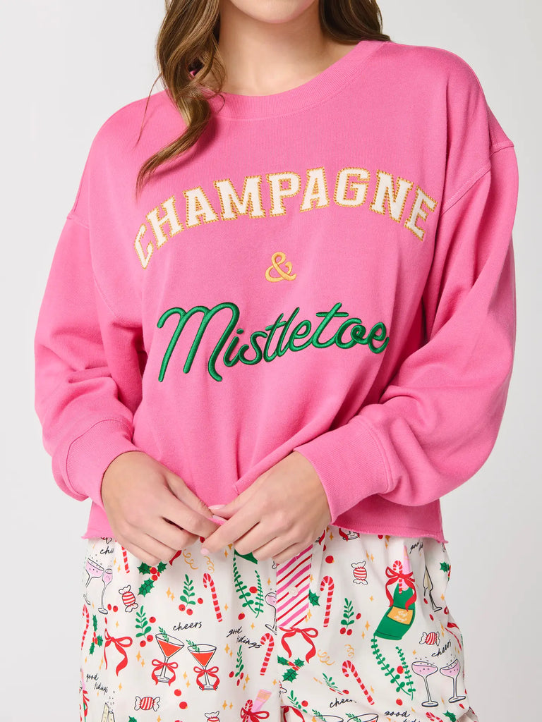 Champagne & Mistletoe Lounge Sweatshirt