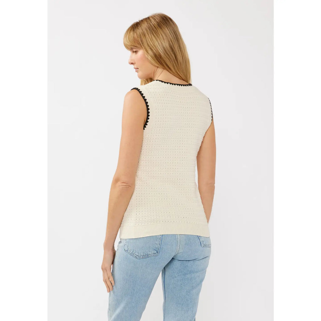 Chain Link Crewneck Tank Sweater