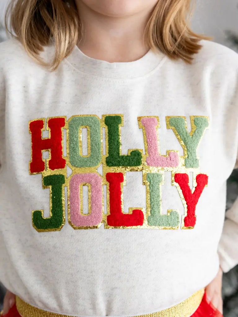 Holly Jolly Kids Patch Christmas Sweatshirt