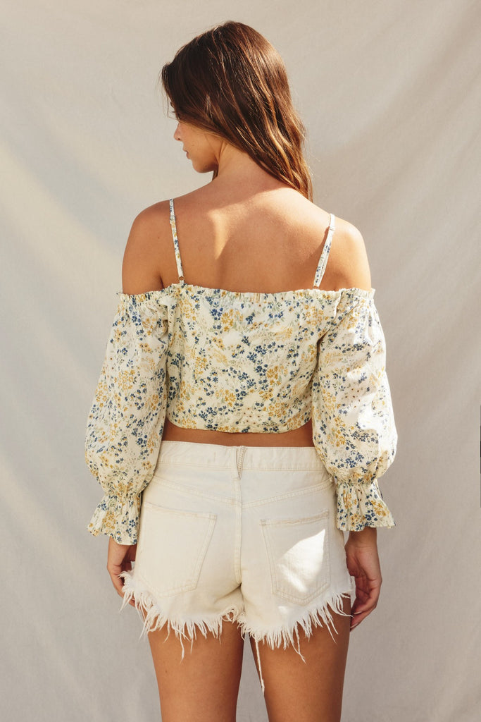 Blue Corn Cold Shoulder Top