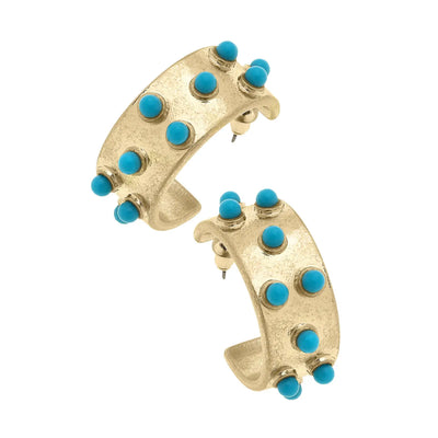 Yellowstone Turquoise Studded Hoop