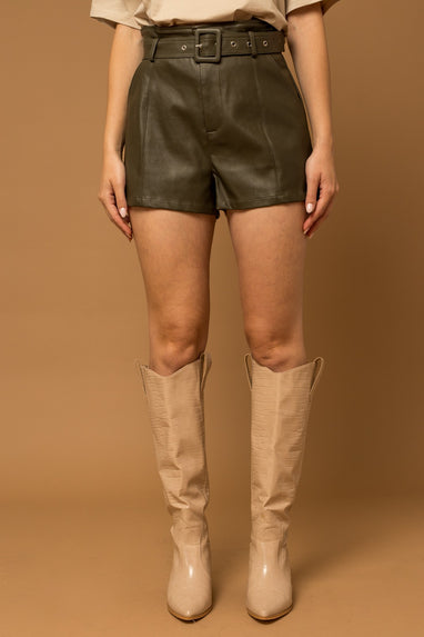 Angie Pleather Shorts