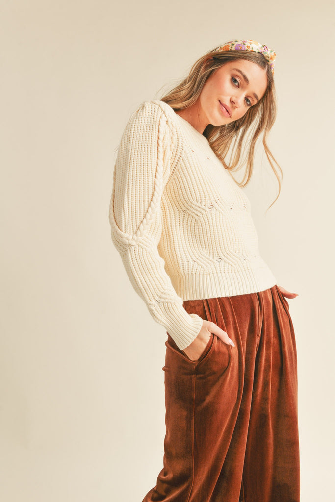 Braided Knit Sweater