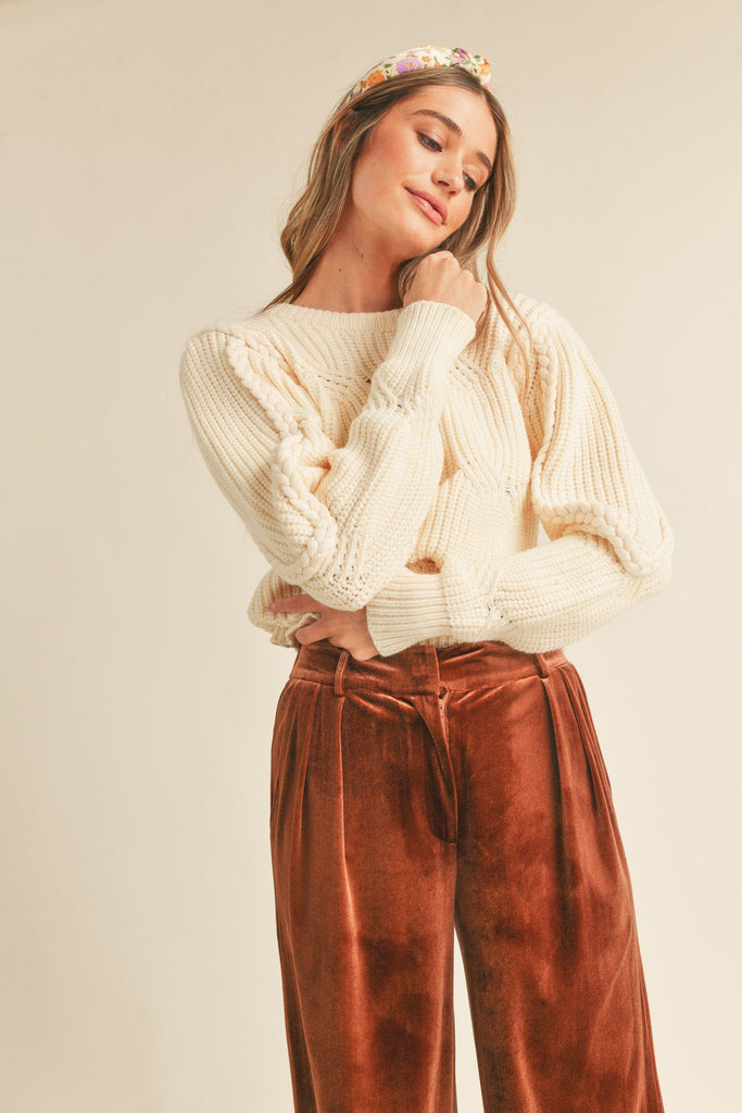 Braided Knit Sweater