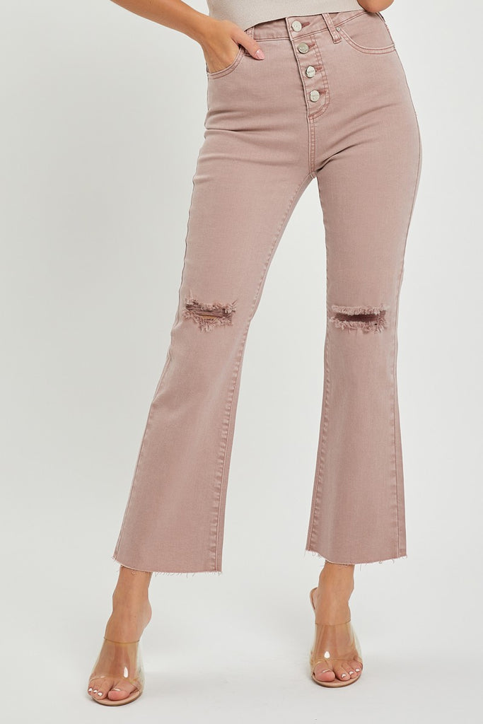Risen Tummy Control Mauve Jeans