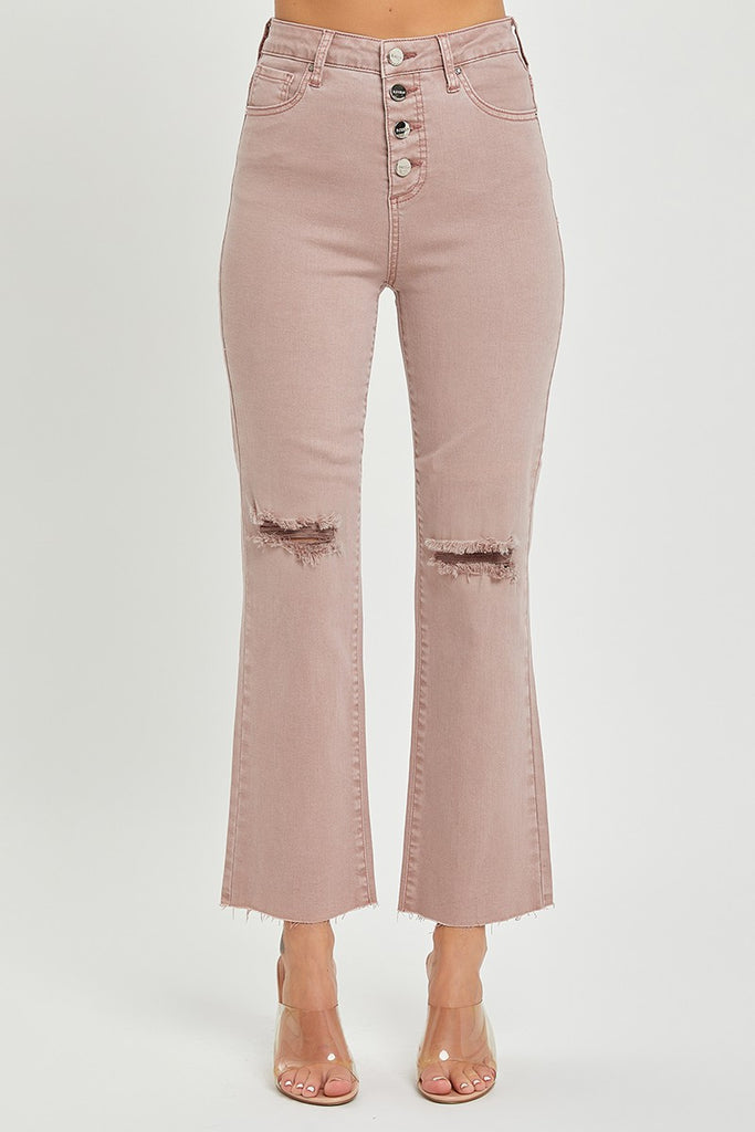 Risen Tummy Control Mauve Jeans