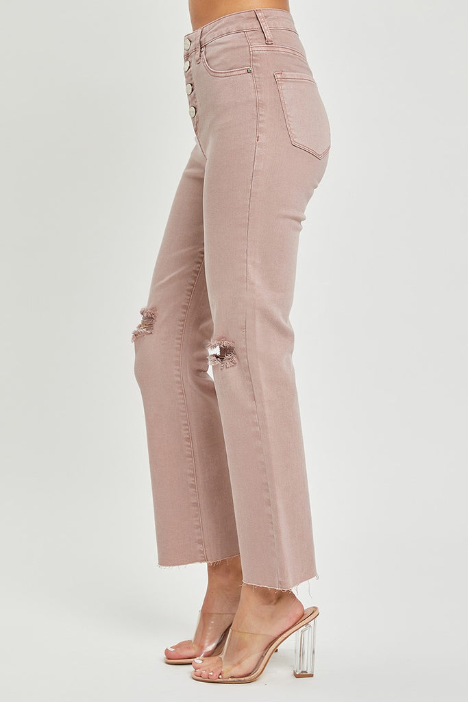 Risen Tummy Control Mauve Jeans