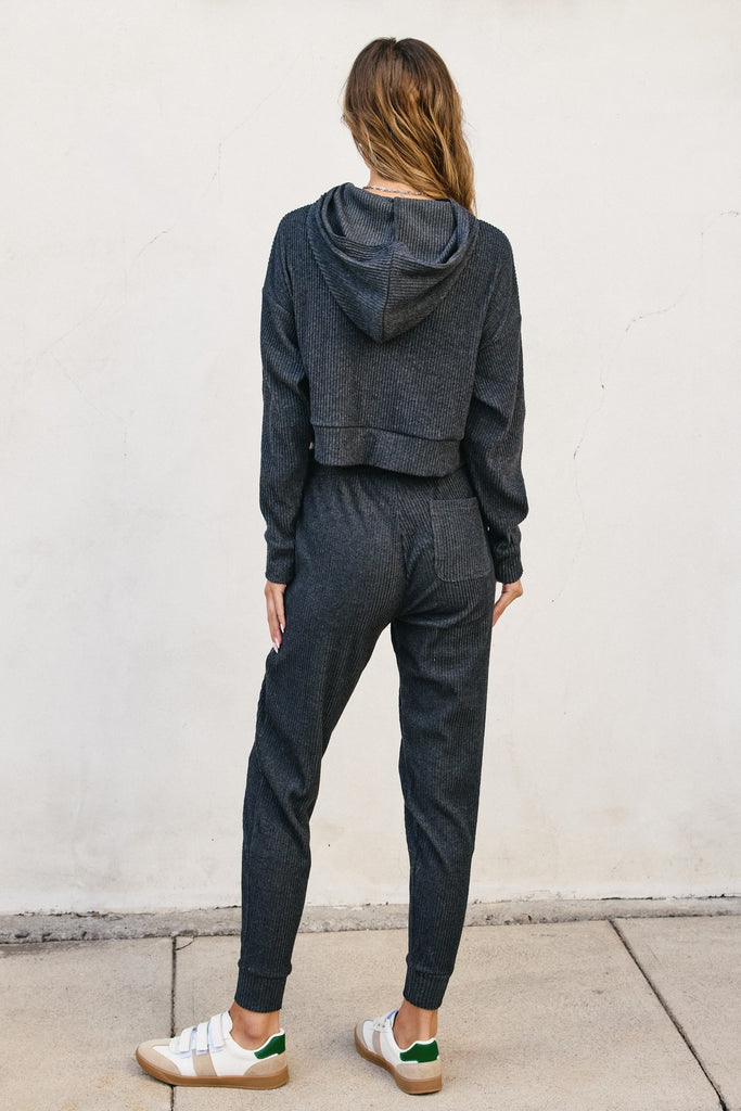 Heathered Hoodie And Pants Set