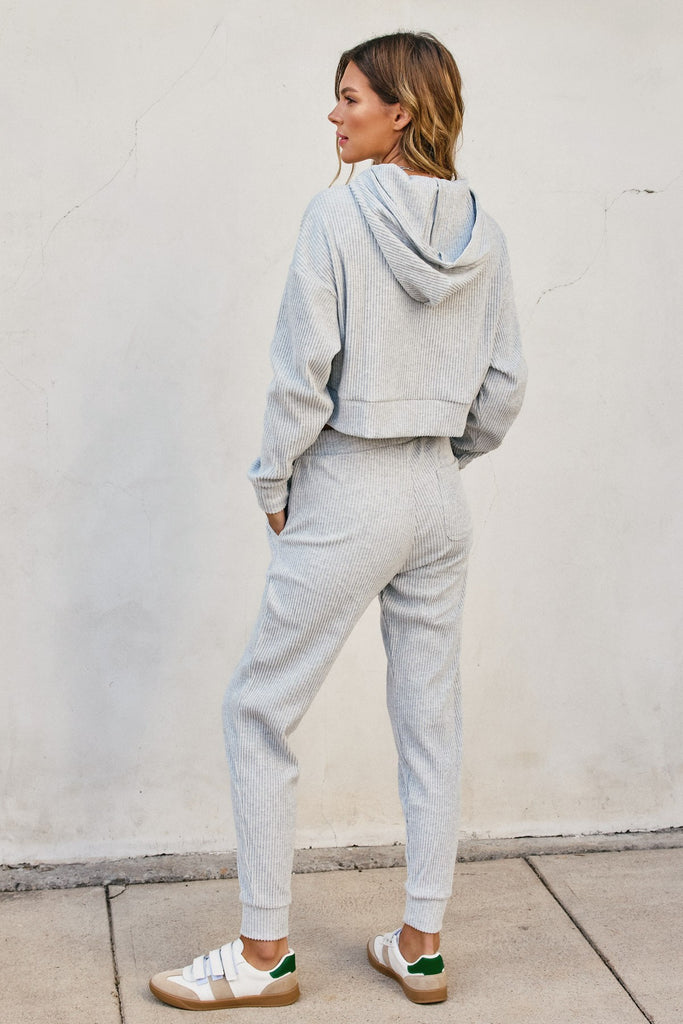 Heathered Hoodie And Pants Set