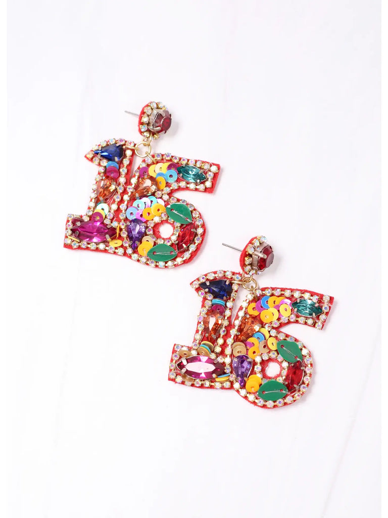 Sweet 16 Embellished Earring