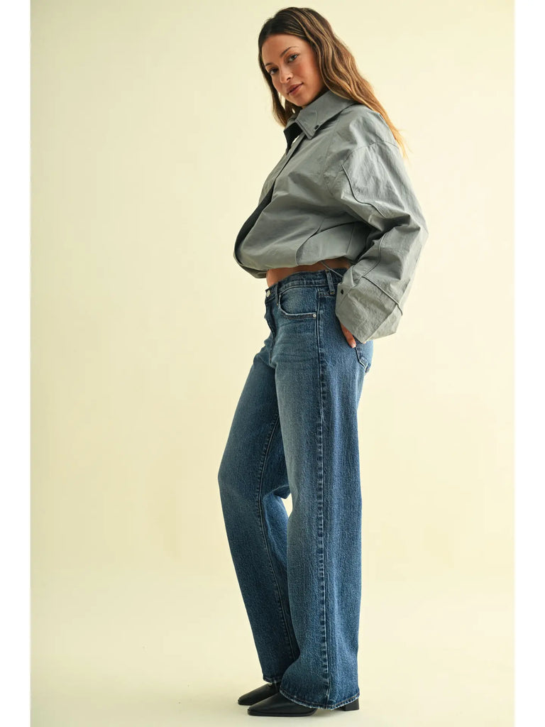 Relaxed Dark Denim Straight Leg