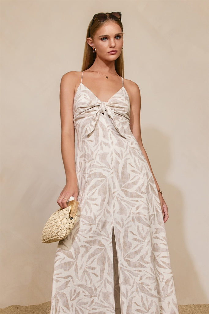 Driftwood Dreams Knot Front Maxi Dress