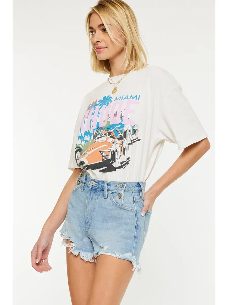 Aylani High Rise Denim Shorts