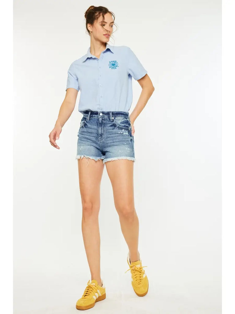 Amelia High Rise Denim Shorts
