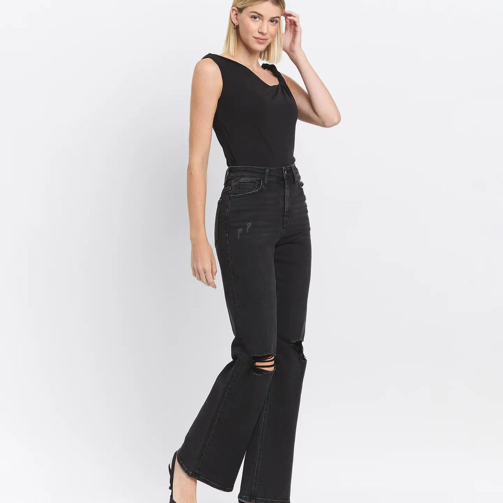 90's Vintage Super High Rise Flare Jeans