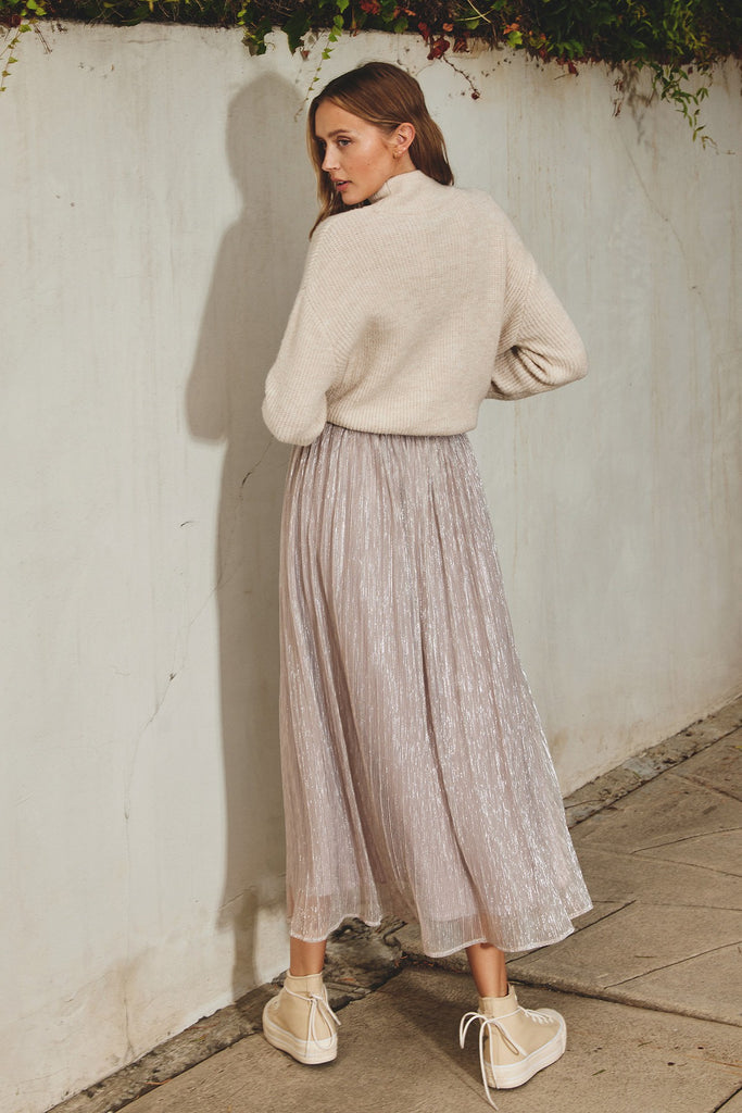 Sparkle Pleated All Over Maxi Skirt