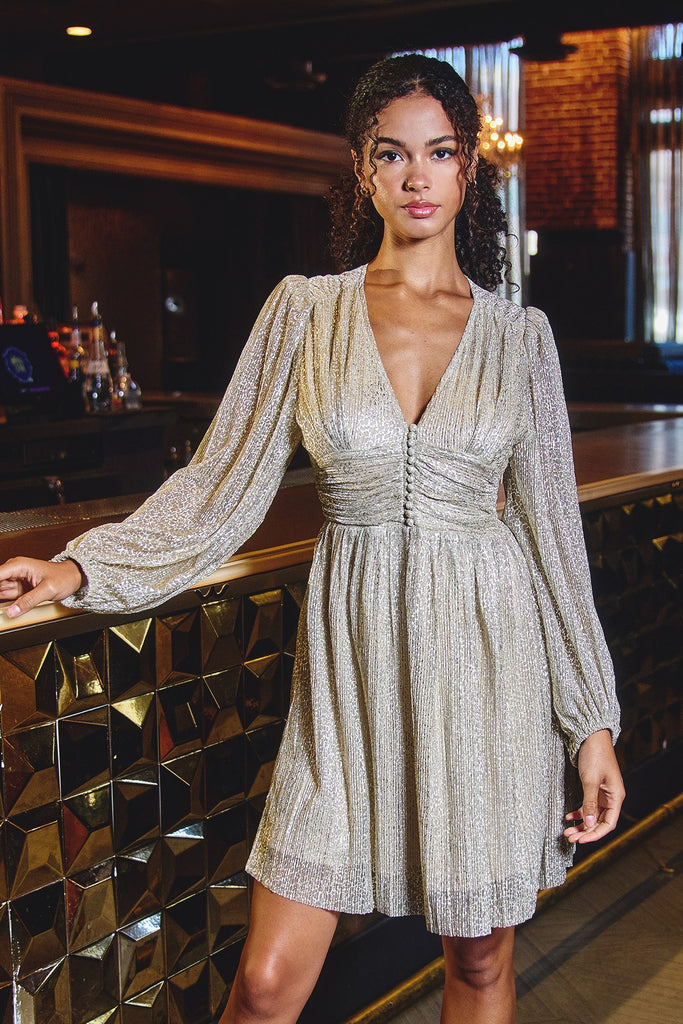 Everglow Ruched Empire Mini Dress