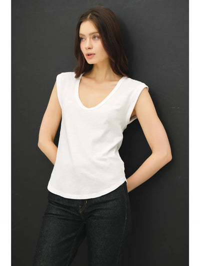 Cap Sleeve Garment Dyed Top
