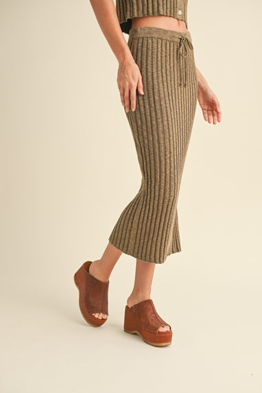 James Ribbed Skirt