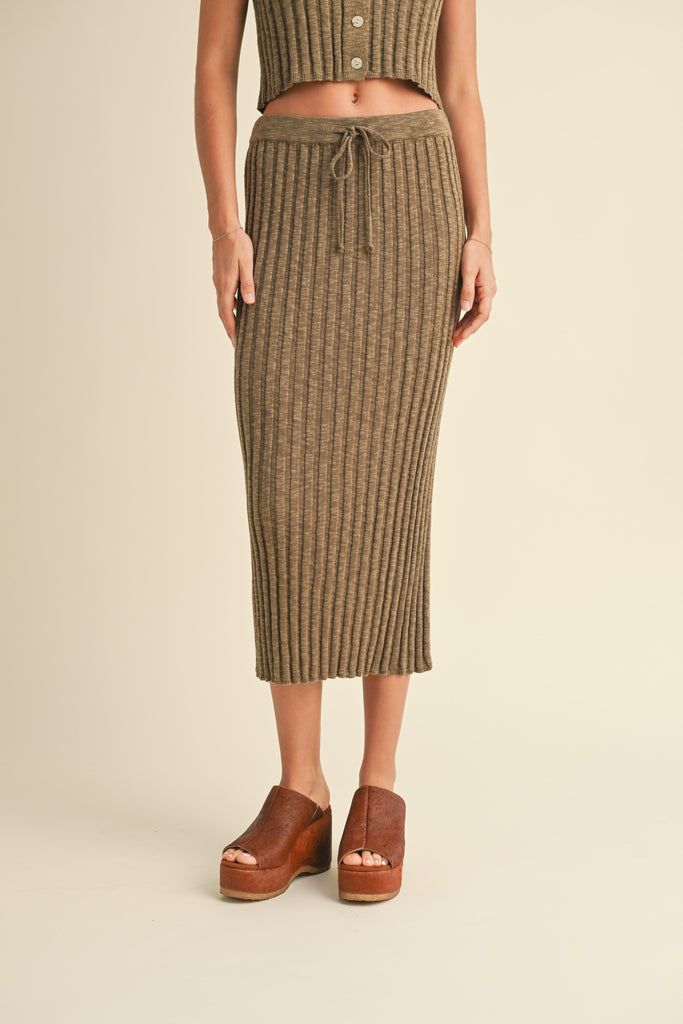 James Ribbed Skirt