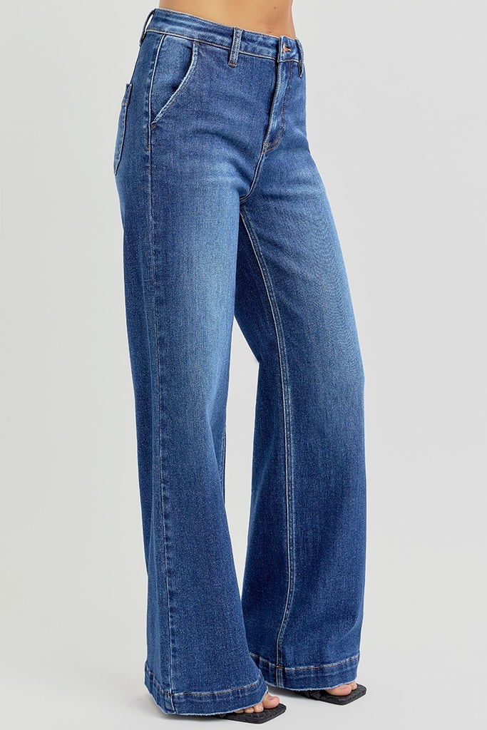 Risen Slanted Pocket Jeans
