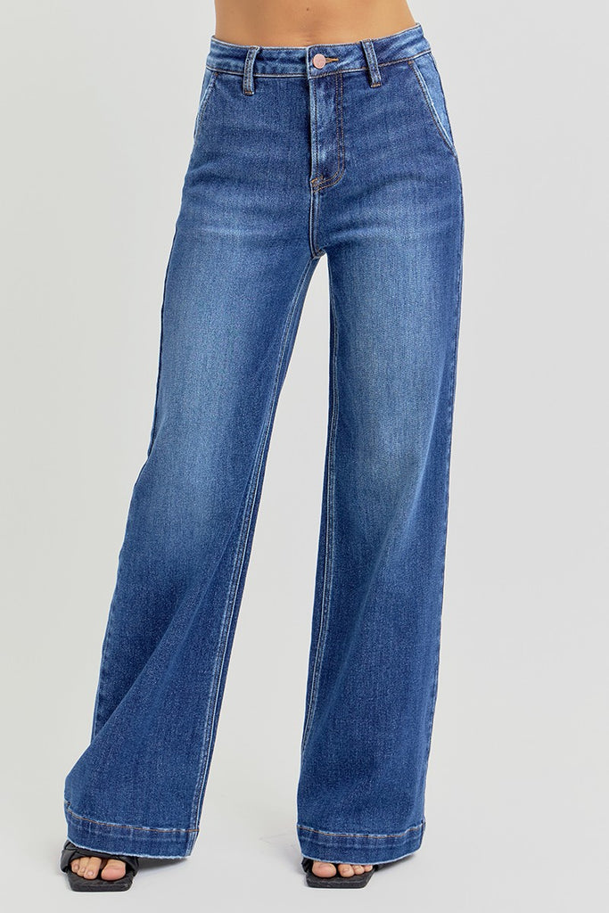 Risen Slanted Pocket Jeans
