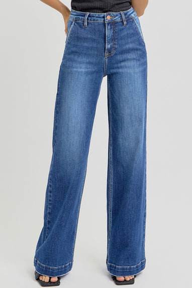 Risen Slanted Pocket Jeans