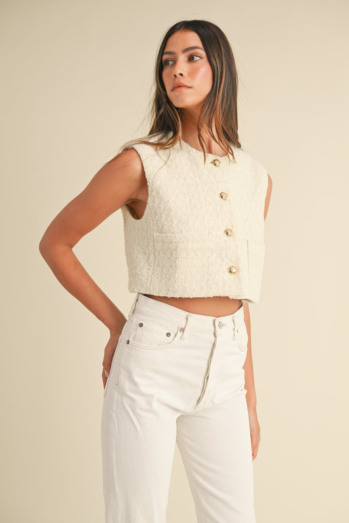 Tweed Cropped Vest