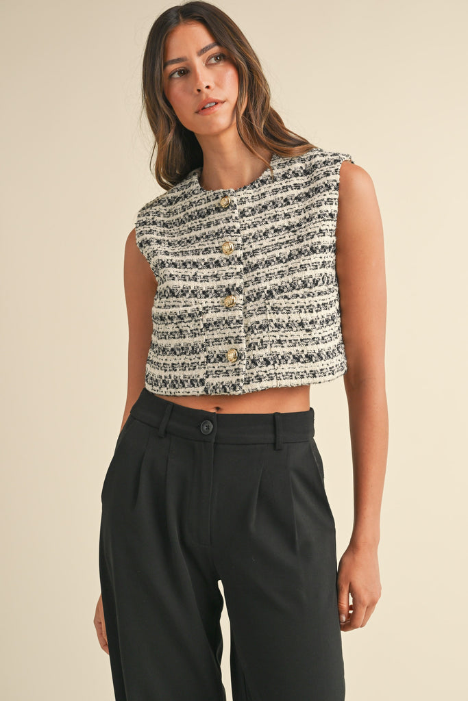 Tweed Cropped Vest