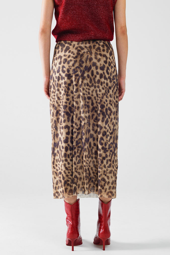 Leopard Print Bodycon Midi Skirt