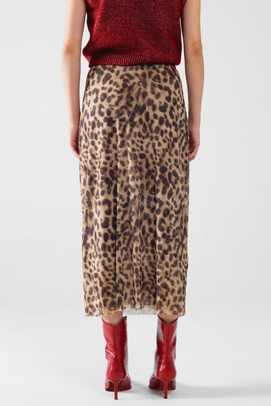 Leopard Print Bodycon Midi Skirt