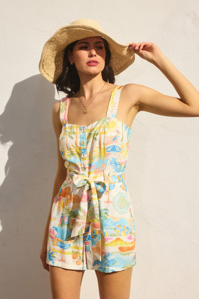 Summer Somewhere Button Down Romper